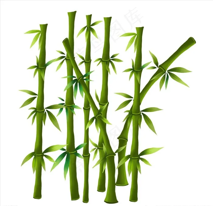 手绘卡通竹子图片psd模版下载