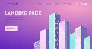 城市建筑插画图片