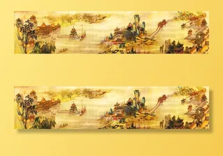 巨幅国画 山水画 装饰画 新背图片