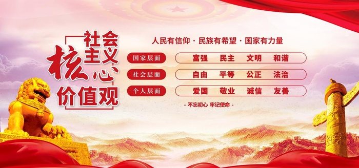 *核心,价值观,社会价值观,(7087x3543)psd模版下载
