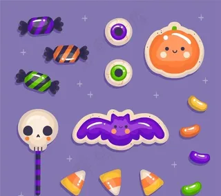 可爱万圣节糖果图片