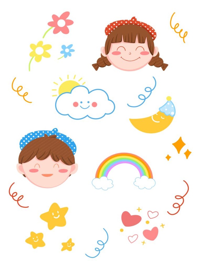 儿童节装饰插画贴纸图片