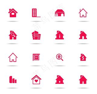 矢量房子地址标志小图标素材图片