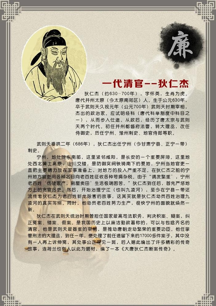 古代廉政人物图片(1857x2707)psd模版下载