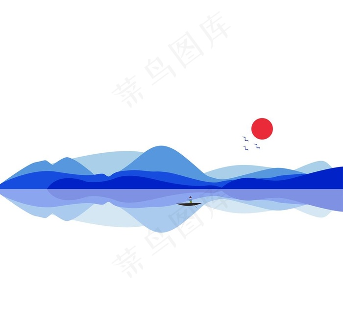 古典山纹画图片ai矢量模版下载