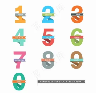 丝带数字矢量图片