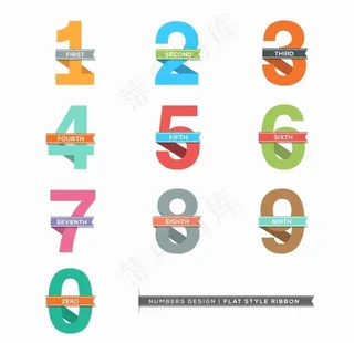 丝带数字矢量图片