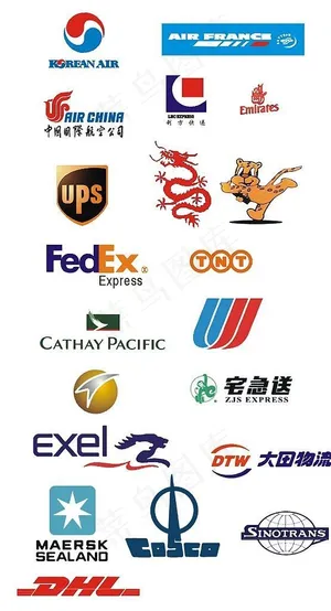 物流标志 快速标志LOGO 航空标志 UPS DHL （包含较多位图）图片