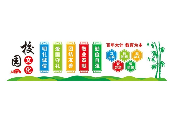 校园文化墙图片cdr矢量模版下载