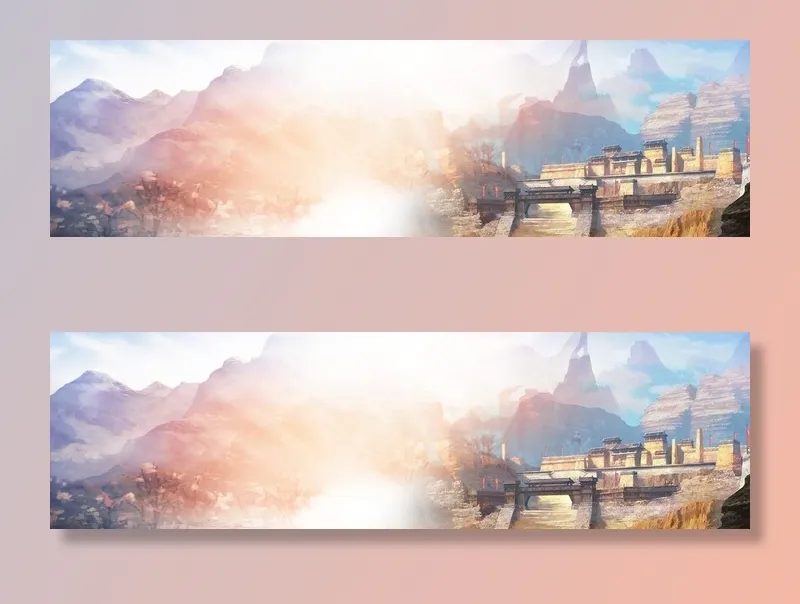古风游戏背景图片(1920x600)psd模版下载