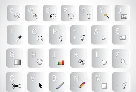 矢量Illustrator键盘快捷键贴纸图片