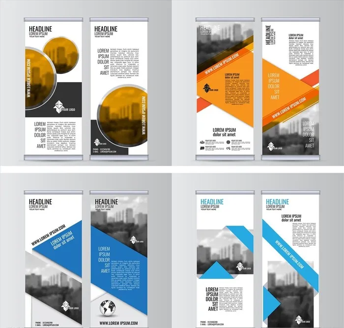 企业介绍公司简介X展架图片eps,ai矢量模版下载