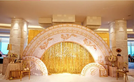 婚礼香槟色背景图片