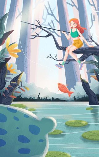 夏天插画图片