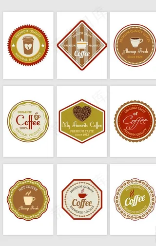 咖啡产品标贴矢量素材图片