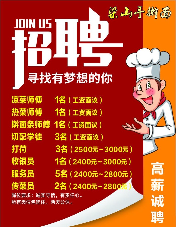 饭店招聘图片