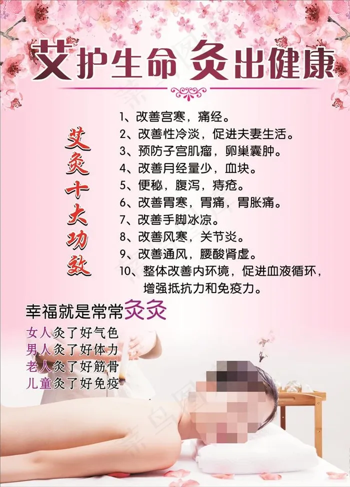 艾护生命 灸出健康美容海报图片(600X800)cdr矢量模版下载