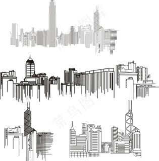 城市建筑剪影图片