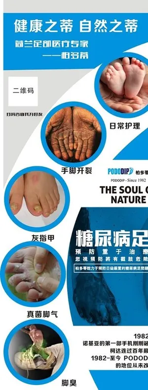 蓝色脚气展板图片