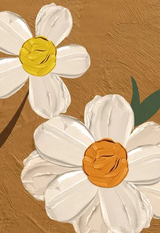 小清新手绘植物花朵装饰无框画图片