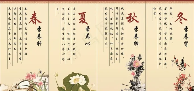 春夏秋冬养生图片