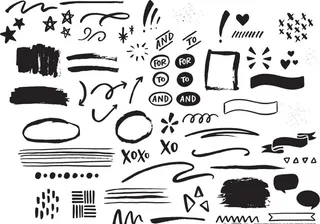 黑白抽象线条笔画图片