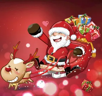 圣诞老人和雪橇图片