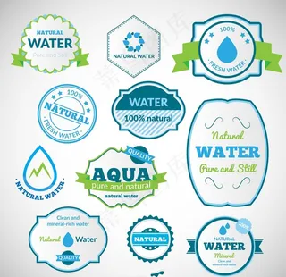 自然水标签图片