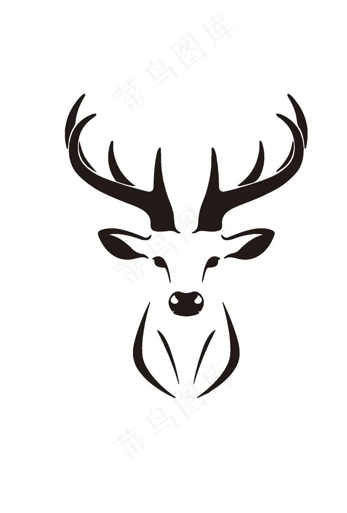 鹿剪影 鹿logo图片ai矢量模版下载