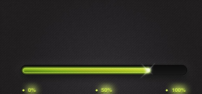 绿色发光进度条图片