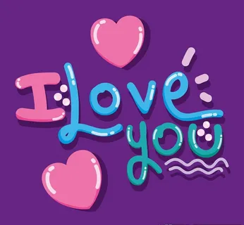 手绘I Love You字体图片