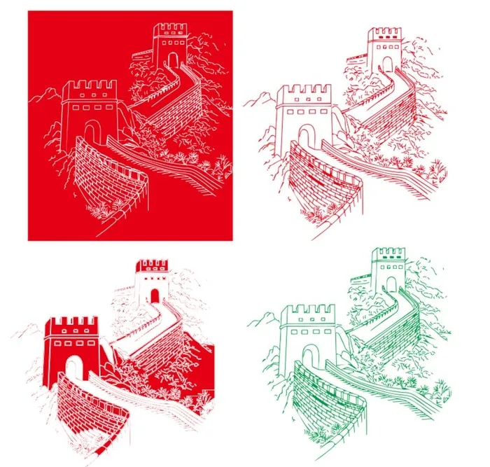 长城图片cdr矢量模版下载