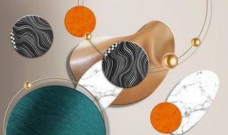 轻奢圆简约立体背景墙图片