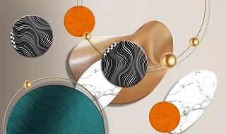 轻奢圆简约立体背景墙图片