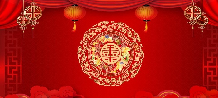 中式婚礼背景图片(6000x3000)psd模版下载