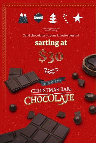 圣诞节黑巧海报图片