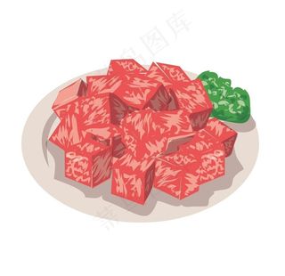 矢量肥牛雪花牛肉卷图片
