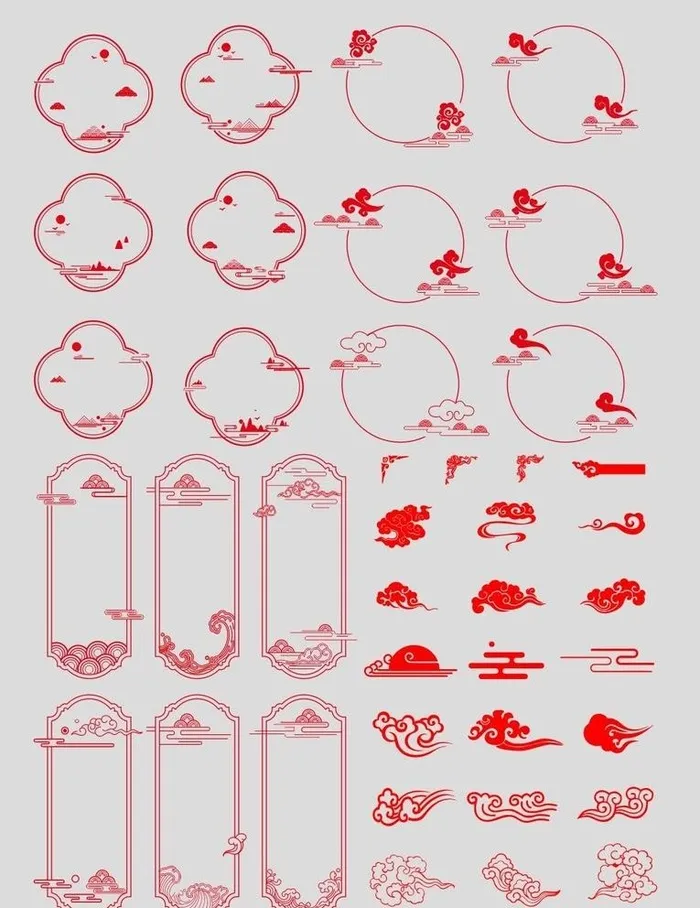 中国风边框图片cdr矢量模版下载