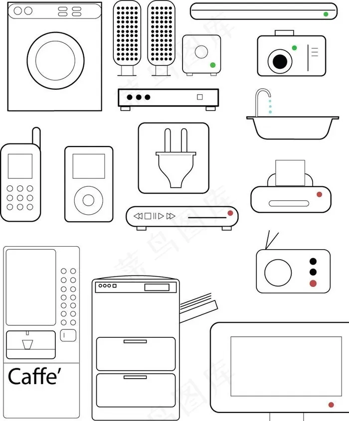 生活用品图片ai矢量模版下载