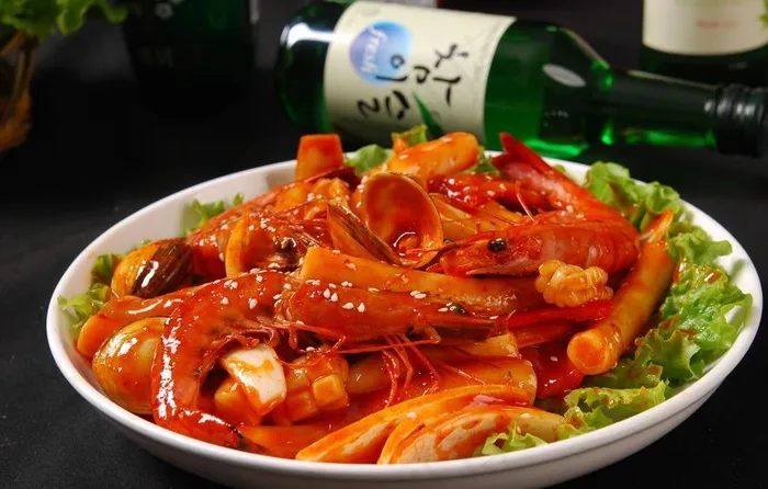 海鲜炒年糕图片