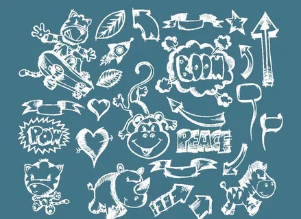 个性手绘 粉笔字 黑板线稿图片