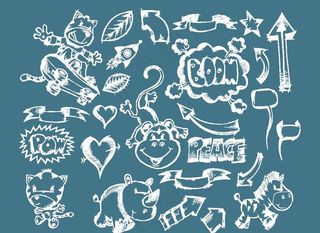 个性手绘 粉笔字 黑板线稿图片