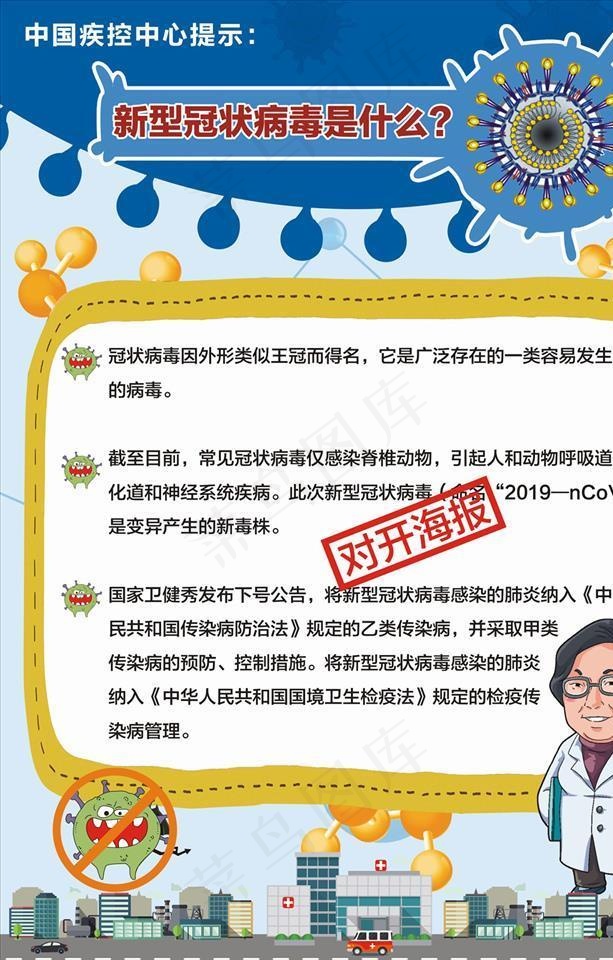 新型冠状病毒是什么海报图片(0×0像素())cdr矢量模版下载