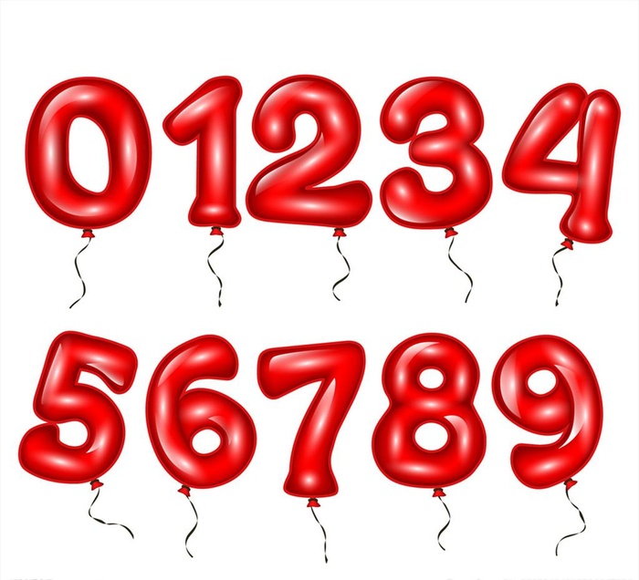 红色气球数字图片