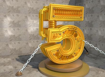 五周年 5 金属字 c4d图片