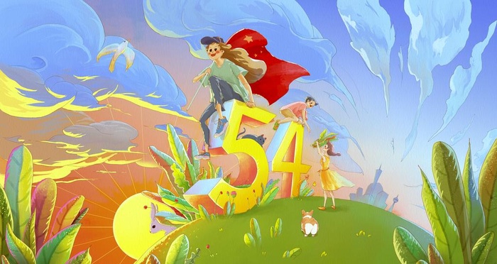 青年节插画图片