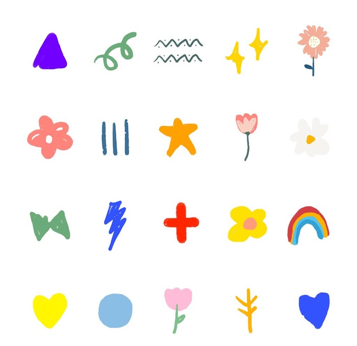 可爱卡通手绘图标点缀元素图片