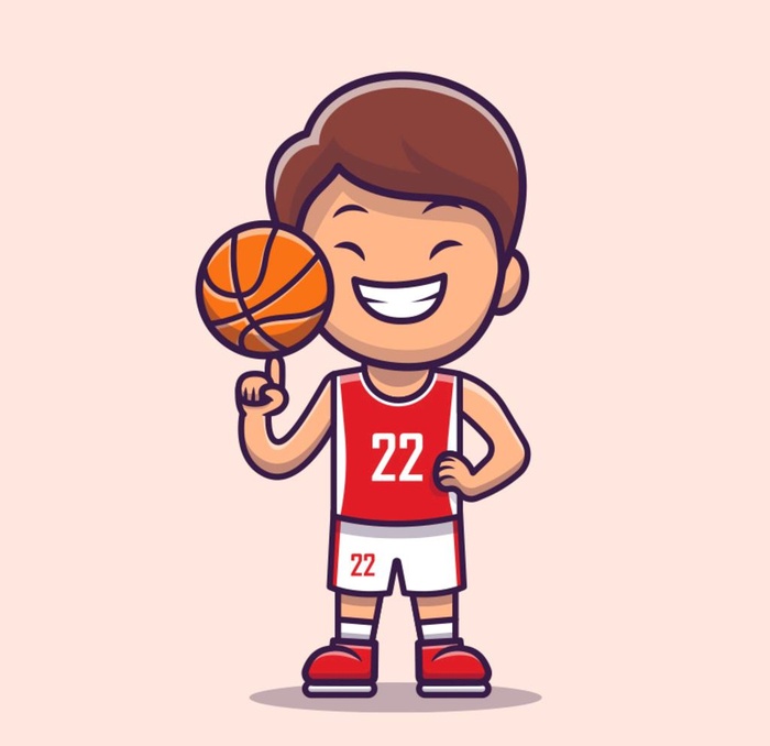 卡通篮球小孩图片