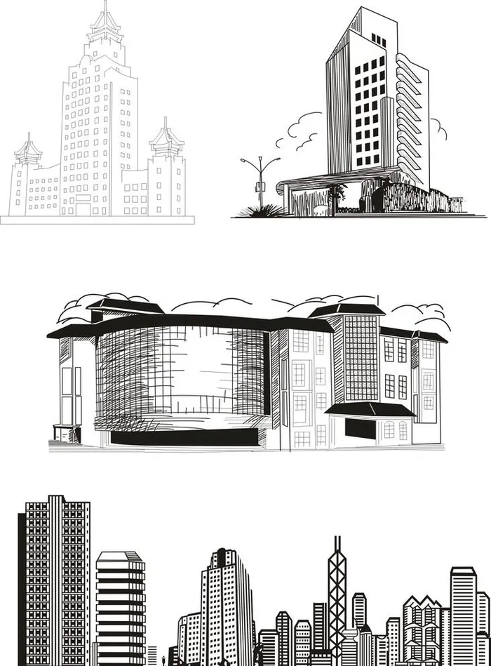 建筑物剪影图片