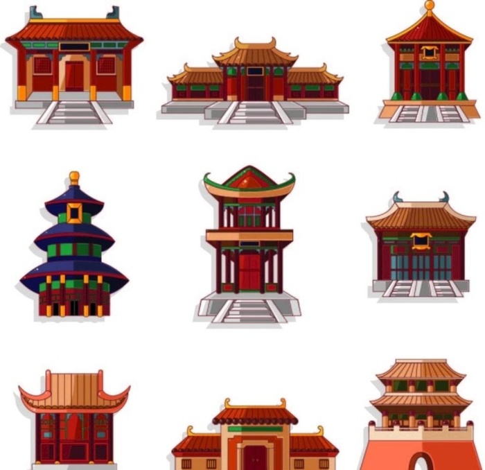 中式建筑图片ai矢量模版下载